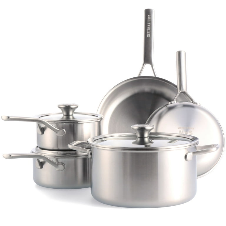 Merten and Storck Tri-Ply 14-Piece Stainless Steel Induction Cookware Pots and Pans Set