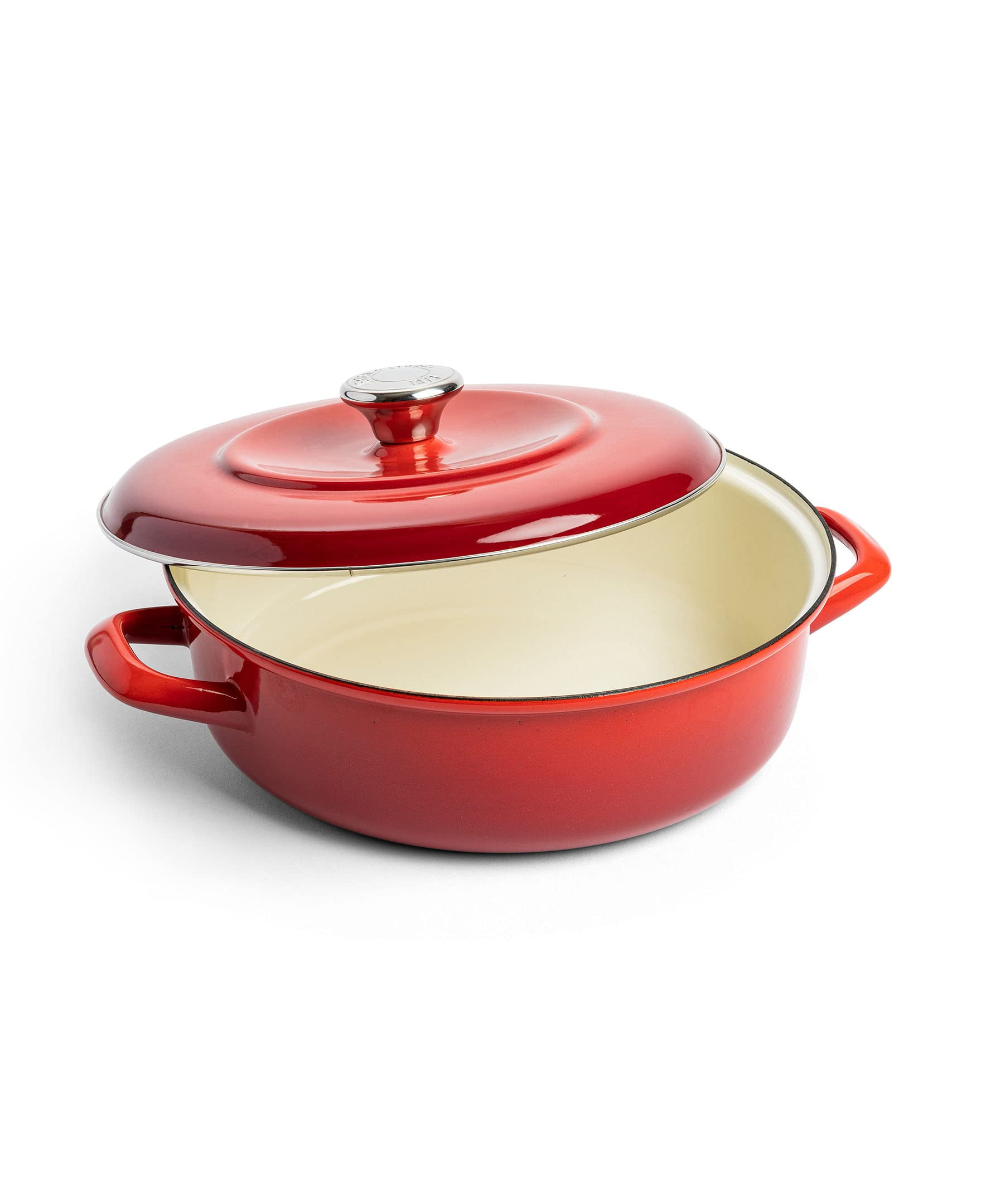 Lava Red Enameled Cast Iron 4QT Dutch Oven with Lid