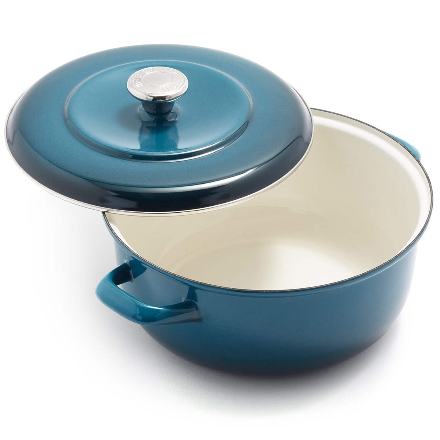 Aegean Teal Enameled Cast Iron Round Dutch Oven with Lid