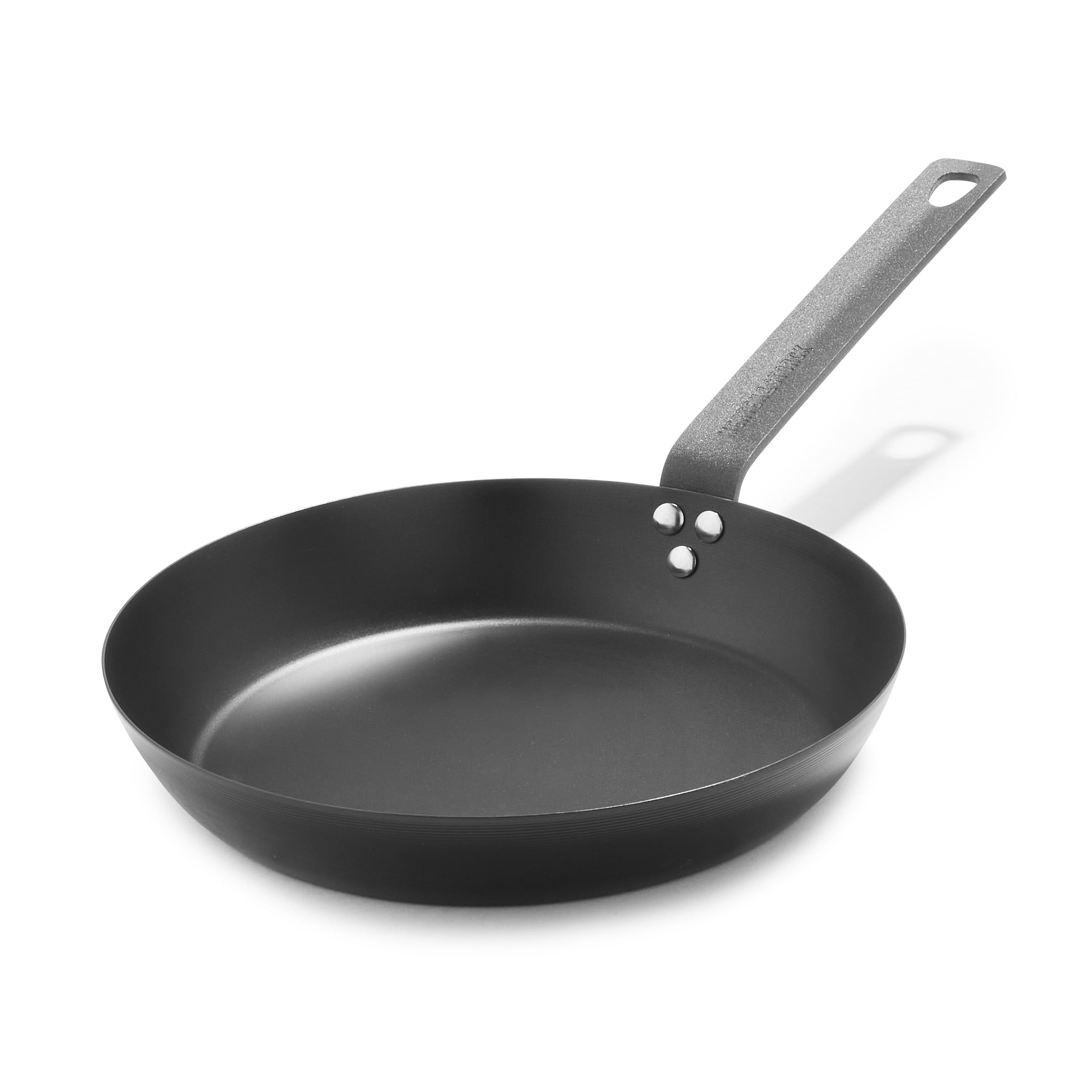 10-Inch Black Carbon Steel Fry Pan with Steel Handle