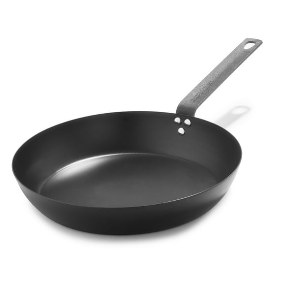 Merten & Storck Pre-Seasoned Carbon Steel Black Frying Pan, 12-inch