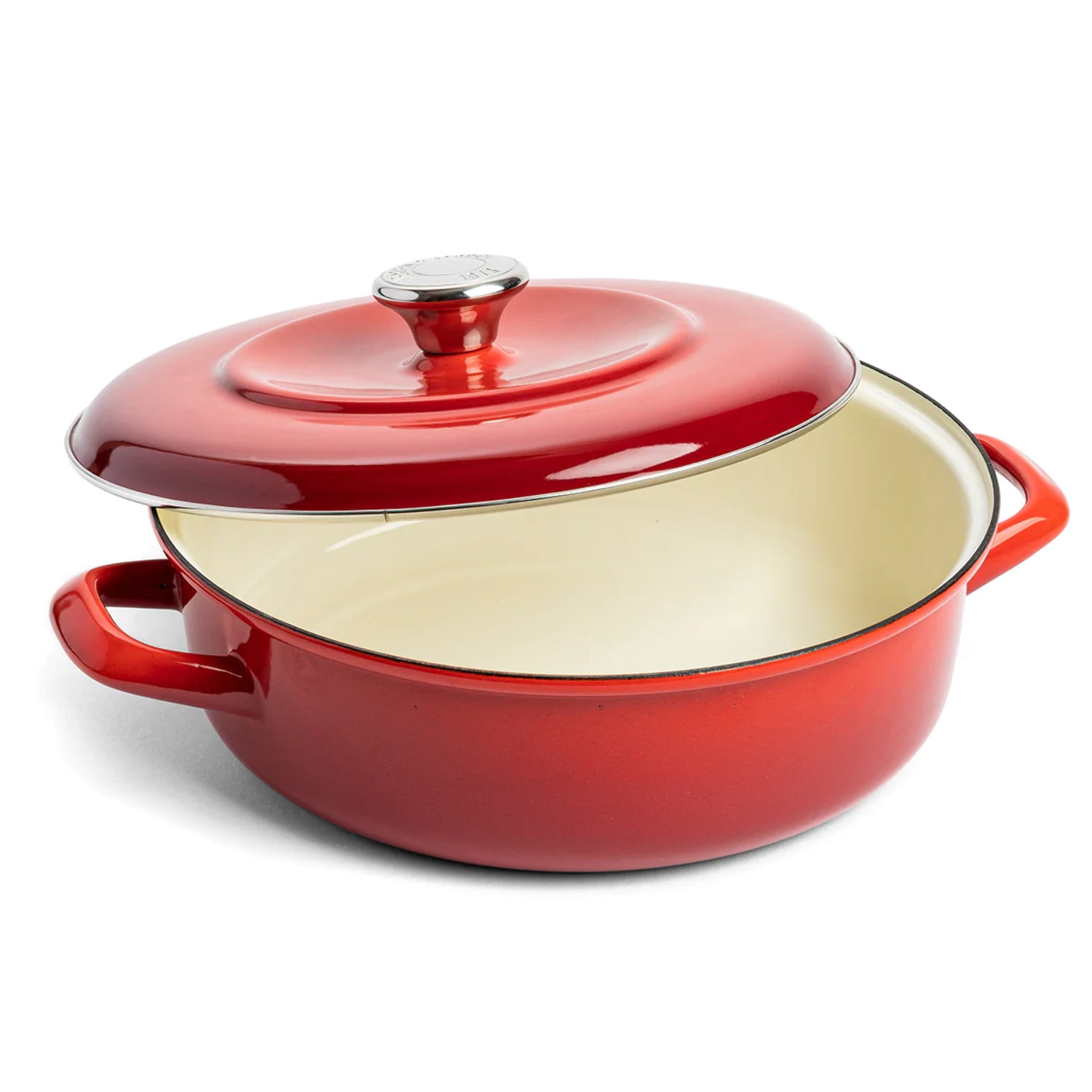 Lava Red Enameled Cast Iron 4QT Dutch Oven with Lid
