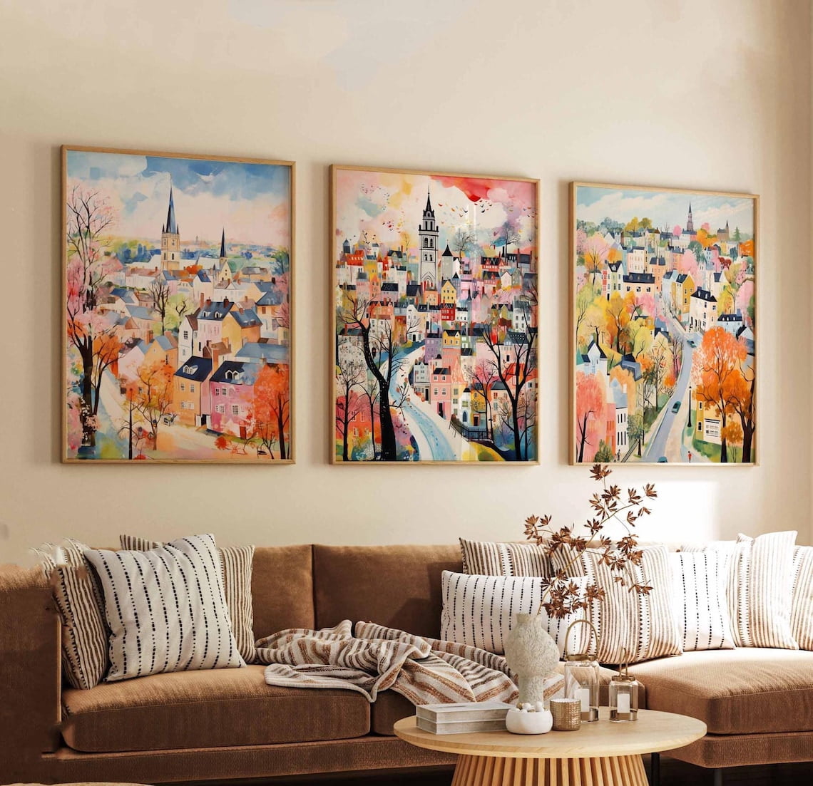 Merton London Wall Art Print Set, South London Cityscape Decor ...