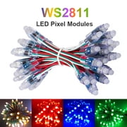 Meruido 50pcs/Set DC5V 12MM WS2811 RGB Pixels Digital Individually Addressable Diffused Round LED String Lights Waterproof Full Color