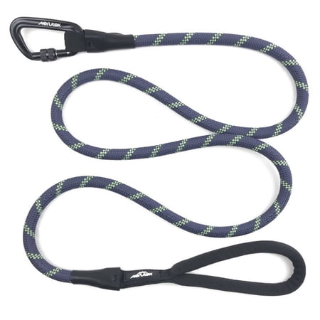 Merutek Adventure Dog Leash, Strong dog leash with padded handle and reflective threads, 6 ft