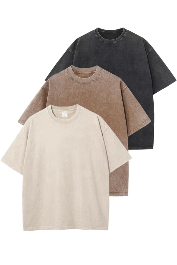 Men's & Woman's Oversized T Shirts Vintage Tee Loose Fit Short Sleeve Casual Streetwear Baggy Washed Unisex Tops