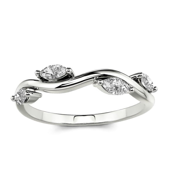 Meryn Jewel 1.2 Ct Marquise Cut VVS1/D Lab Diamond Ring - 14K White Gold Plated Women's Leaf Design Ring - Daily Wear Diamond Band - Promise Gift Jewelry