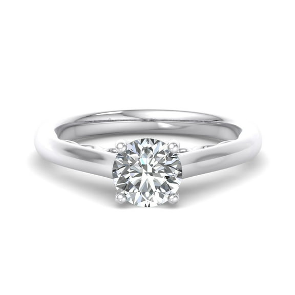 Meryn Jewel 1.4 Ct Lab Created Round Cut Diamond Solitaire Ring for Women's - Wedding Engagement Bridal Jewelry - 14K White Gold Plated Band for Wife - Anniversary Ring with Stunning Diamond Jewelry