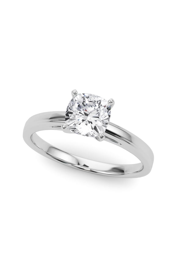 1.47 Ct Cushion Cut Lab Created Diamond Ring - 14K White Gold Plated Engagement Ring for Women - Rings for Women Forever Bride - Her Anniversary Gifts - Bridal Wedding Jewelry