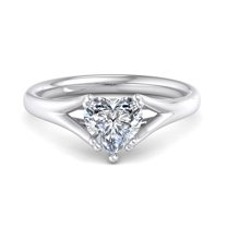 Meryn Jewel 1.47 Ct Lab Created Diamond Engagement Rings - Heart Cut Design - 14K White Gold Plated Rings - Women's Wedding Rings - Lab Grown Diamond Rings - 1 Year Anniversary Gifts for Her