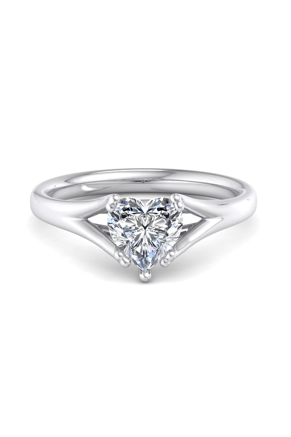 1.47 Ct Lab Created Diamond Engagement Rings - Heart Cut Design - 14K White Gold Plated Rings - Women's Wedding Rings - Lab Grown Diamond Rings - 1 Year Anniversary Gifts for Her