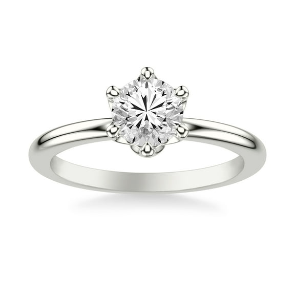 Meryn Jewel 1.5 Ct Round Cut Lab Created Diamond Ring for Wife - 14K White Gold Plated Ring - Wishbone Rings for Women's - Rings for Her - Diamond Ring for Her Proposal - Will You Marry Me Ring