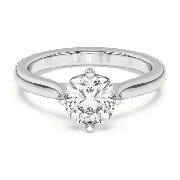 Meryn Jewel 1.57 Ct Cushion Cut Lab Created Diamond Engagement Ring - 14K White Gold Plated Wedding Ring for Women's - Anniversary Jewelry for Celebrating Love and Commitment - Womens Wedding Jewelry