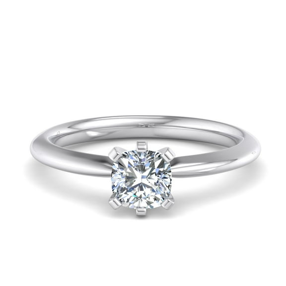 Meryn Jewel 1.6 Ct Cushion Cut Lab Created Diamond Ring - Engagement Ring in 14K White Gold Plated - Beautiful Proposal Jewelry - Excellent Gift for Graduation or Anniversary - Elegance for Her