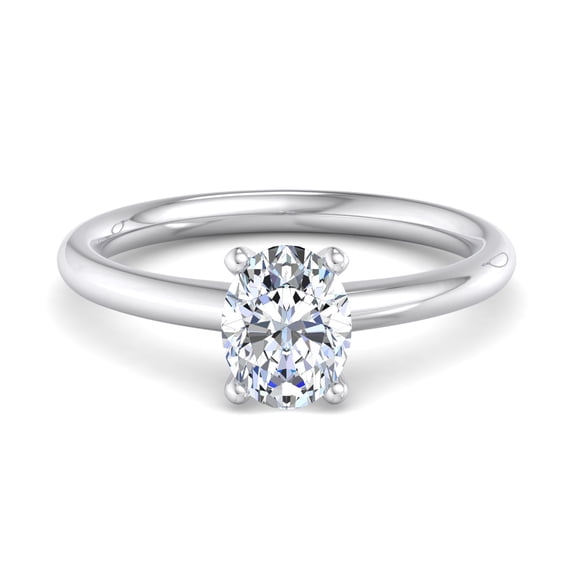 Meryn Jewel 1.6 Ct Lab Created Diamond Engagement Ring for Wife - Oval Cut in 14K White Gold Over Setting Ring - Solitaire Style Ring for Women's - Ideal for Proposals and Everyday Elegance