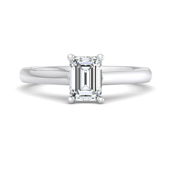 Meryn Jewel 1.7 Ct Emerald Cut Lab Created Diamond Ring for Women's - 14K White Gold Plated Solitaire Wedding Engagement Ring - Stunning Bridal Proposal Ring for Her - Anniversary Gift for Wife