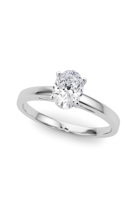1.67 Ct Lab Created Diamond Engagement Anniversary Ring - 14K White Gold Plated Ring - Timeless Oval Cut Solitaire for Women - Ideal Proposal Jewelry - A Gift That Speaks to the Heart