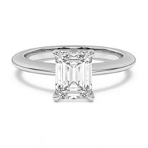 Meryn Jewel 1.8 Ct Emerald Cut Lab Created Diamond Engagement Ring - 14K White Gold Over Two Tone Ring - Wedding Ring for Women - Anniversary Gift - Proposal Ring - Solitaire Ring - As Per Image