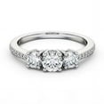 thumbnail image 1 of Meryn Jewel 1.9 Ct Round Cut Brilliant Diamond Ring - 14K White Gold Plated Anniversary Ring - 3 Stone Solitaire Engagement Ring for Women's - Wedding Jewelry, 1 of 3