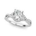 thumbnail image 1 of Meryn Jewel 14K White Gold Plated 1.37 Ct Cushion Cut Lab Created Diamond Ring - Radiant Engagement Wedding Ring for Women - Sparkling Oval Diamond Ring for Her - Wedding Anniversary Ring for Women, 1 of 5