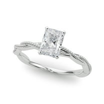 Meryn Jewel 14K White Gold Plated 1.77 Ct Radiant Cut Lab Created Diamond Wedding Ring - Women's Engagement Ring - Lab Grown Diamond Rings - Forever Ring - 50th Wedding Gift - Milgrain Ring Clearance