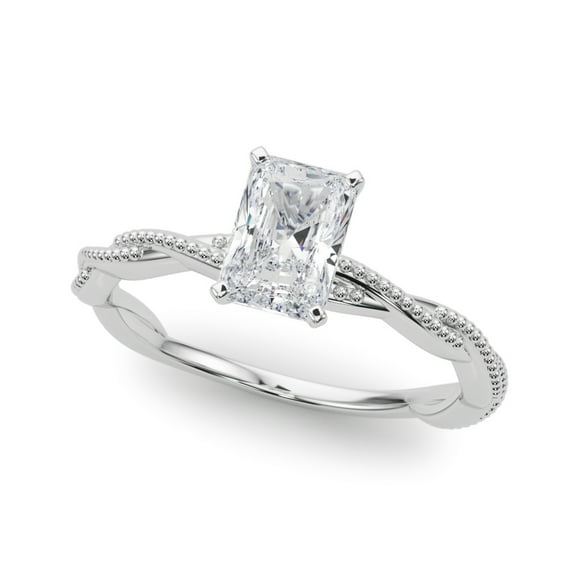 Meryn Jewel 14K White Gold Plated 1.77 Ct Radiant Cut Lab Created Diamond Wedding Ring - Women's Engagement Ring - Lab Grown Diamond Rings - Forever Ring - 50th Wedding Gift - Milgrain Ring Clearance