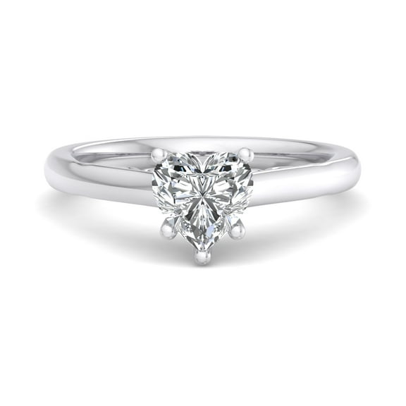 Meryn Jewel 14K White Gold Plated Heart Cut Lab Created Diamond Ring - 1.5 Ct Solitaire Engagement Wedding Diamond Ring for Women - Anniversary Gift for Her - Daily Wear Diamond Ring for Women's
