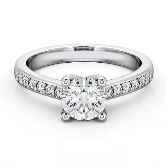 Meryn Jewel 14K White Gold Plated Diamond Ring - 1.8 Ct Excellent Round Lab Simulated Diamond - Wedding Solitaire Accent Ring for Women - Party Jewelry