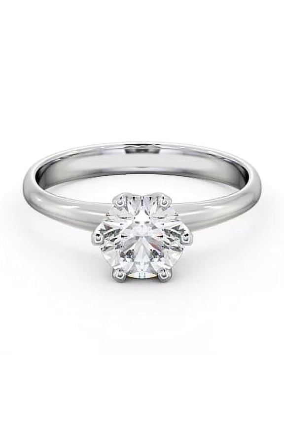 14K White Gold Plated Diamond Wedding Ring for Gift - 2 Ct Round Cut Diamond Engagement Ring - Silver Anniversary Gift for Women's - Latest New Year Diamond Jewelry