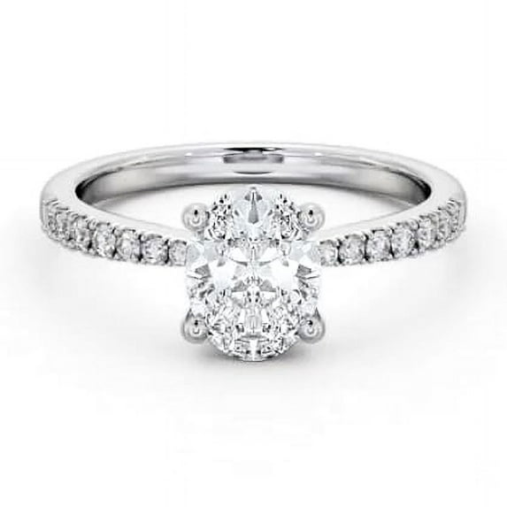 Meryn Jewel 14K White Gold Plated Engagement Rings for Gift - Oval Cut 2.5 Ct Diamond Rings - Latest Wedding Diamond Rings for Women - Jewelry Birthday Gifts