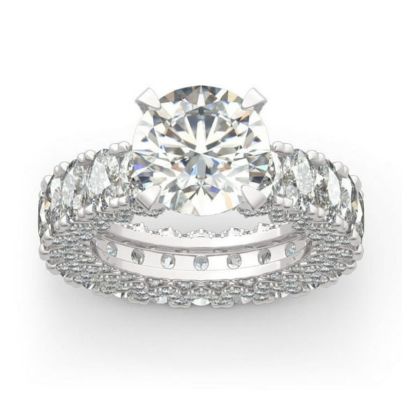 Meryn Jewel 2 Ct Round Cut White Diamond Ring - Birthstone Engagement Wedding Band - Multi-Stone Vintage Proposal Rings for Herfriend - Elegant Jewelry