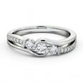 thumbnail image 1 of Meryn Jewel Brilliant 1.3 Ct Round Cut Diamond Ring - 14K White Gold Plated Anniversary Rings - 3 Stone Wedding Engagement Ring for Women - Trilogy Style Jewelry, 1 of 3