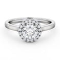 thumbnail image 1 of Meryn Jewel Brilliant 2 Ct Round Cut Diamond Ring - 14K White Gold Plated Solitaire Halo Ring - Ever & Ever Halo Style Bridal Rings for Women's - Proposal Ring Gift, 1 of 3