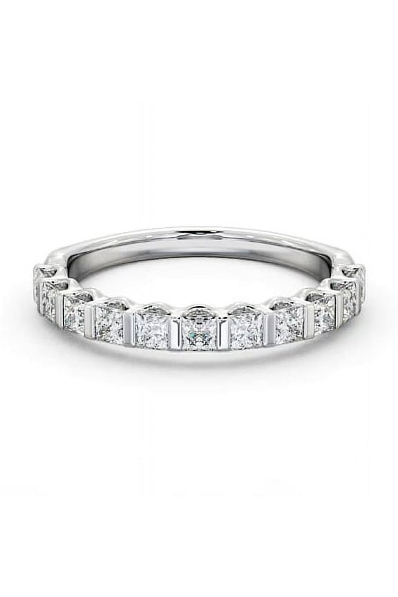 Princess Cut 0.9 Ct Excellent Diamond Ring For Women's - 14K White Gold Plated Diamond Ring - Dainty Wedding Engagement Diamond Rings for Women's - Essential Diamond Ring for Her