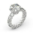 thumbnail image 1 of Meryn Jewel Round Cut 2 Ct Simulated Diamond Ring - 14K White Gold Plated Rings for Women's - Multi Accent Engagement Wedding Band - Milgrain Diamond Gift Jewelry, 1 of 3