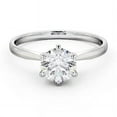 thumbnail image 1 of Meryn Jewel Wedding 14K White Gold Plated Rings for Her - 2 Ct Round Diamond Rings for Gift - Solitaire Sterling Engagement Rings for Women's - Daily Jewelry - Birthday Jewelry Picks, 1 of 3