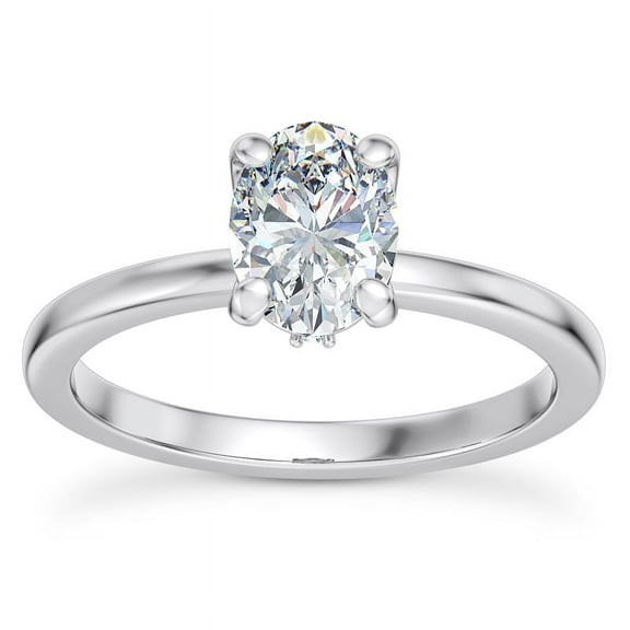 Meryn Jewel Wedding Anniversary Ring for Women - 1.6 Ct Oval Cut Lab Created Diamond in 14K White Gold Over Prong Setting - Perfect for Engagement, Proposal, and Special Occasions - Gift for Her