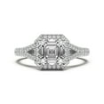 thumbnail image 1 of Meryn Jewelry 1.5 Ct Asscher Cut Moissanite Ring - 14K White Gold Plated Split Shank Engagement Ring for Women - Elegant Proposal Ring - Moissanite Wedding Jewelry - Gift for Wife or Fiancee, 1 of 7