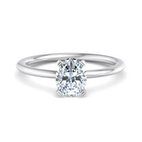 Meryn Jewelry 1.47 Ct Oval Cut Moissanite Wedding Ring - 14K White Gold Plated - Prong Setting - Ideal for Proposals, Anniversaries, and Gifts for Her - Perfect Engagement Ring for Women