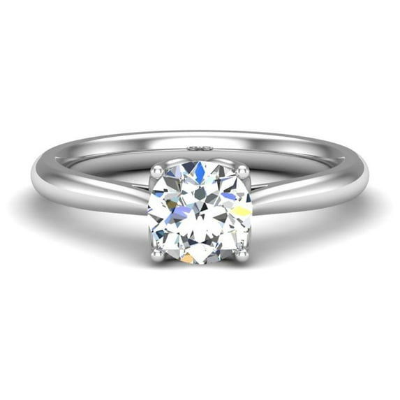 Meryn Jewelry 1.47 Ct Round Cut Moissanite Engagement Ring - 14K White Gold Plated Ring - Women's Wedding Jewelry - Timeless Solitaire Design - Promise Rings for Couples - Valentine Gifts