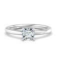 thumbnail image 1 of Meryn Jewelry 1.6 Ct Asscher Cut Moissanite Ring - 14K White Gold Plated Engagement Ring - Women's Wedding Jewelry - Celebrate Your Love with This Elegant Ring - Moissanite Anniversary Rings, 1 of 7