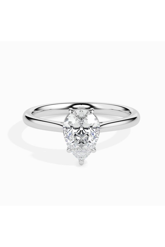ry 1.57 Ct Moissanite Engagement Ring for Women - 14K White Gold Plated- Gorgeous Pear Cut - Prong Setting - Ideal for Weddings, Anniversaries, and Proposals - Gift for Her