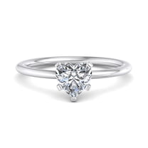 Meryn Jewelry 1.67 Ct Heart Cut Moissanite Solitaire Ring - 14K White Gold Plated Engagement Ring for Women - Ideal for Proposal, Wedding Gift, Birthday Celebration, Prong Set, Timeless Design