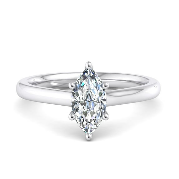 Meryn Jewelry 1.7 Ct Marquise Cut Moissanite Ring - Lab Created 14K White Gold Plated 14K Engagement Wedding Ring for Women's - Elegant Anniversary Promise Ring - Stylish Proposal Gift Jewelry
