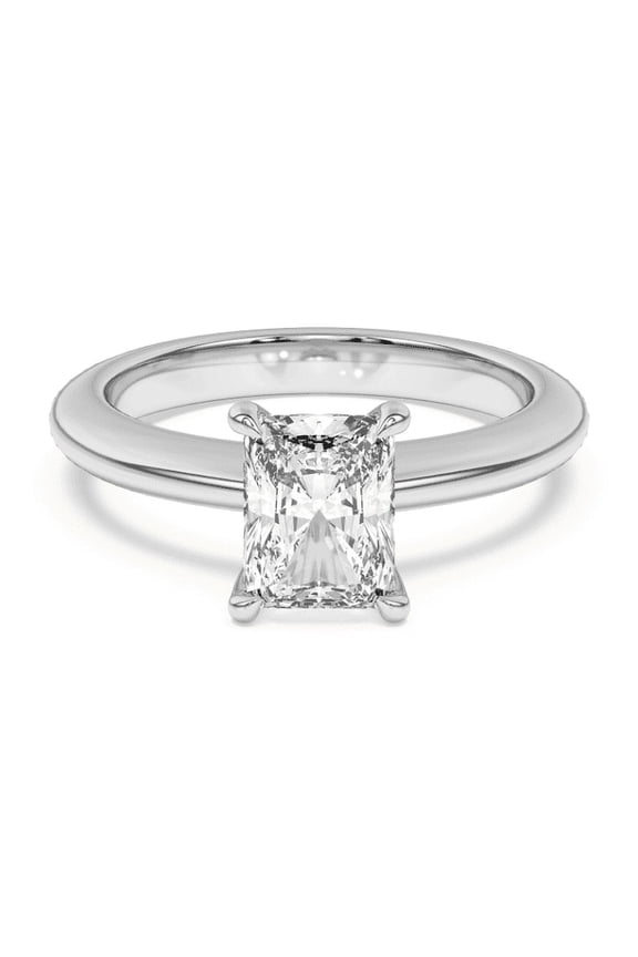 ry 1.67 Ct Radiant Cut Moissanite Wedding Engagement Ring - 14K White Gold Plated Anniversary Ring - Women's Jewelry - Celebrate Your Love Story - Two Tone Ring - As Per Image