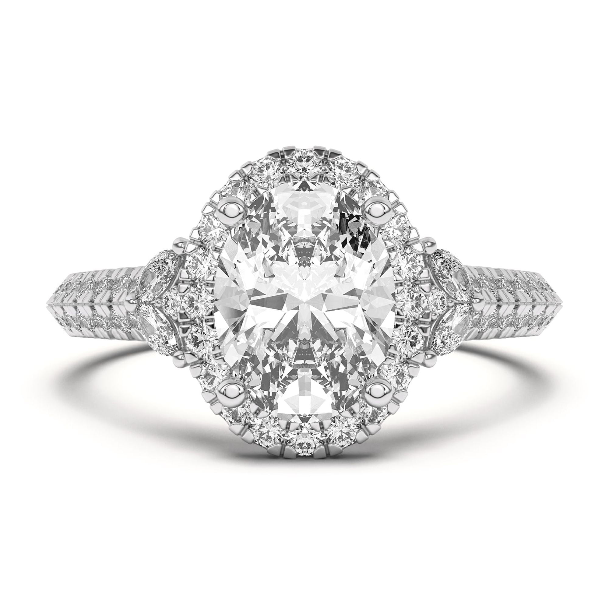 Meryn Jewelry 1.75 Ct Oval Cut Moissanite Ring - Elegant 14K White Gold ...