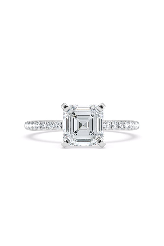 ry 14K White Gold Plated Engagement Ring - 1.5 Ct Asscher Cut Moissanite - Beautiful Wedding Ring for Women - Unique Proposal Ring for Her - Perfect Gift for Your Forever Together