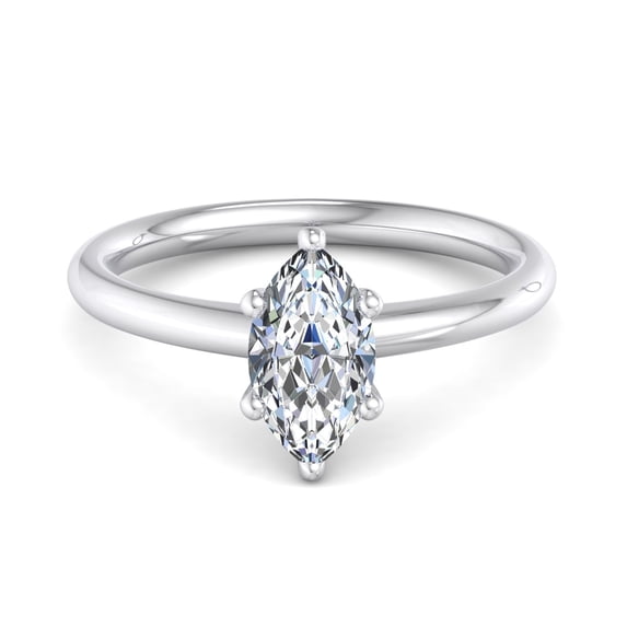 Meryn Jewelry 14K White Gold Plated Ring - 1.7 Ct Marquise Cut Moissanite Ring - Engagement Ring for Women's - Stylish Wedding Jewelry - Anniversary Gifts - Beautiful Moissanite Ring - Gifts