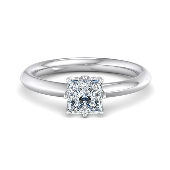 Meryn Jewelry Elegant 1.47 Ct Moissanite Engagement Ring - 14K White Gold Plated Princess Cut Ring for Women - Gorgeous Wedding Jewelry - Gift for Her - Mothers Day Gifts from Gaughter