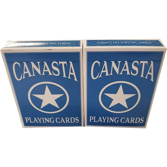 Merz67 LLC 2 Deck Canasta Playing Cards Set w/Points, Blue Back